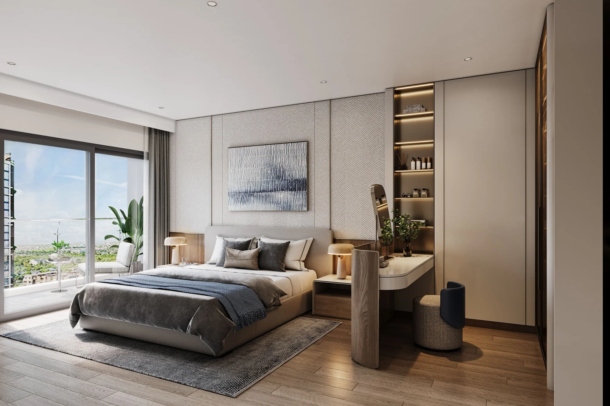 Nội thất phòng ngủ Masteri Cosmo Central